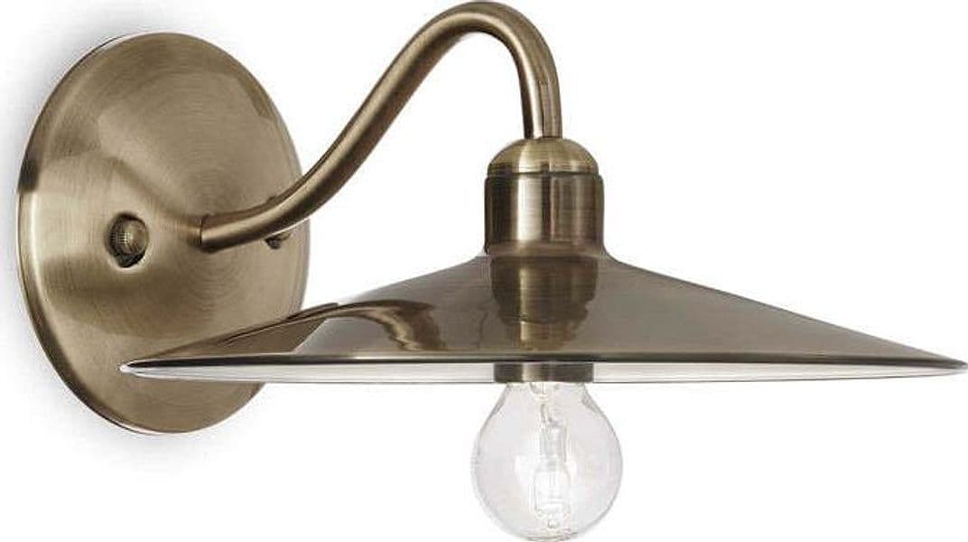 Applique-Rustica-Country-Cantina-Metallo-Ottone-Brunito-1-Luce-E14
