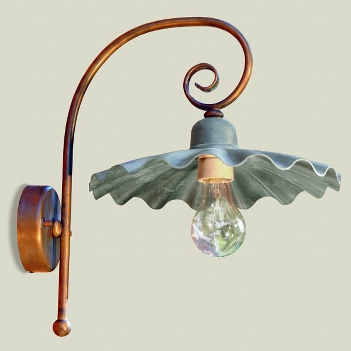 Applique-rustica-Lampadari-Bartalini-GAIA-R30-E27-LED-metallo-lampada-parete