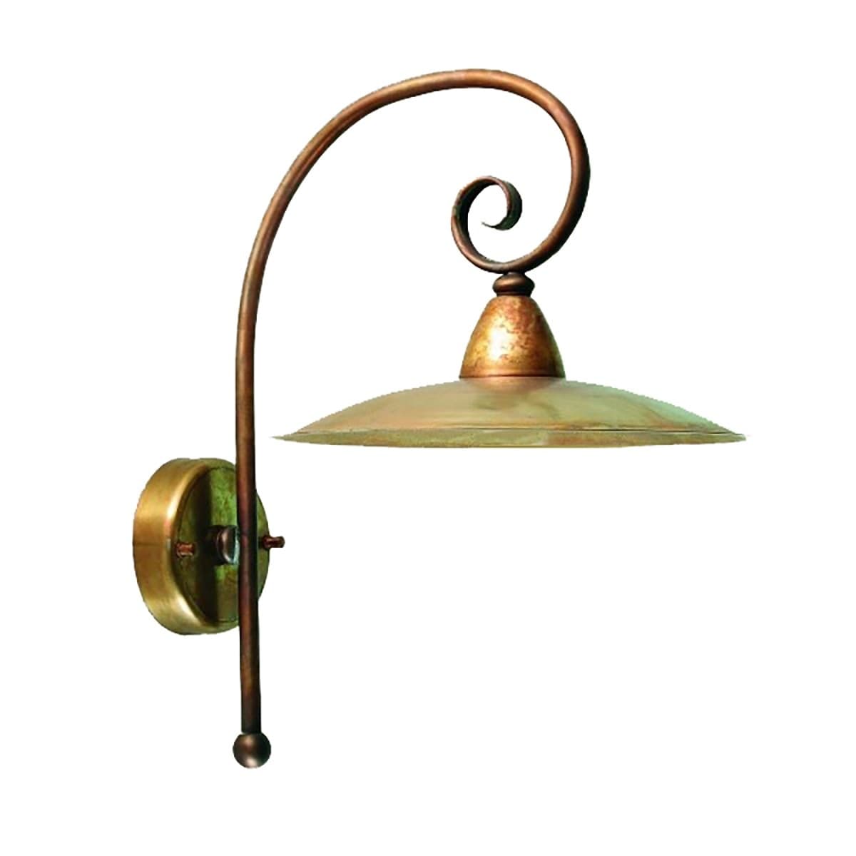 Applique-rustica-Lampadari-Bartalini-RICCIO-A25-E27-LED-ottone-lampada-parete