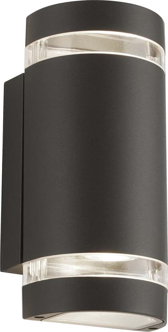 Applique-Sheffield-Alluminio-Grigio-Policarbonato-Trasparente-2-Luci-Gu10