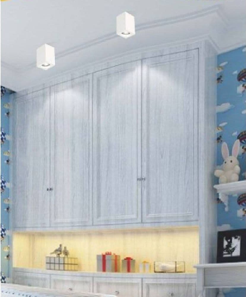 Applique-Soffitto-Portafaretto-In-Gesso-A-Cubo-Verniciabile-Attacco-Gu10-Gs-c14