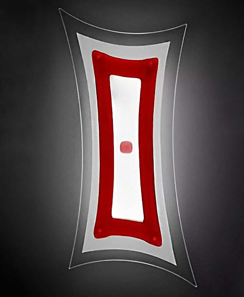 Applique-vetro-rosso-Familamp-BLOSSOM-353-AP-3650LM-LED-integrato-lampada-parete-moderna-artigianale-camerette