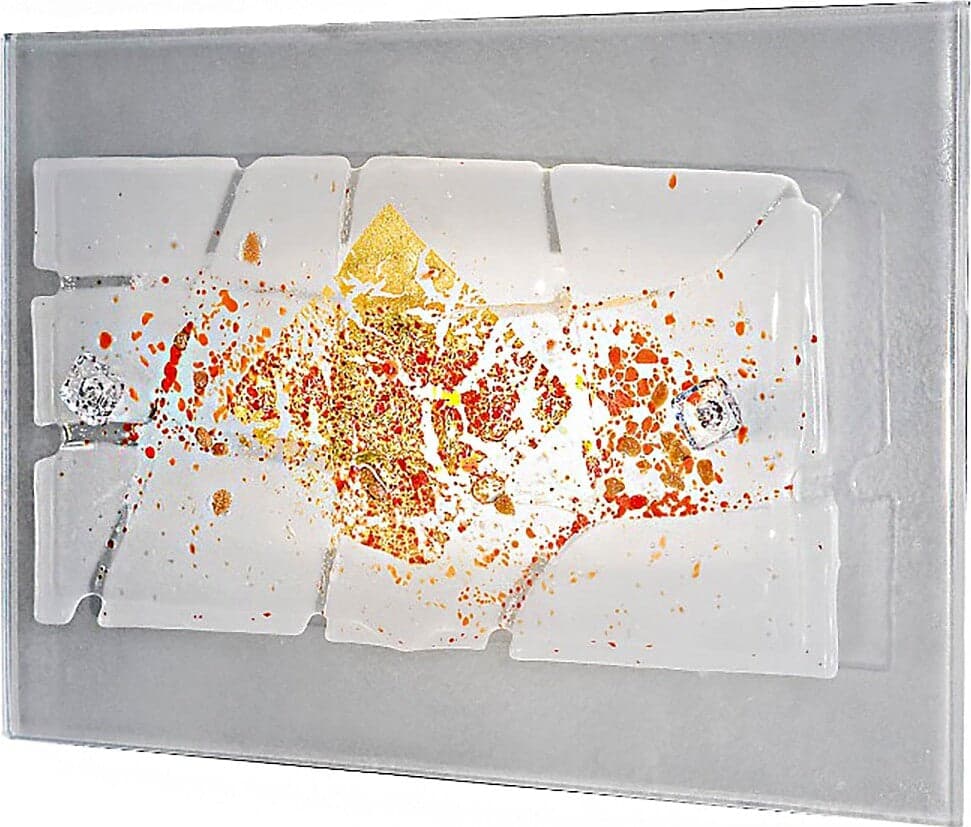 Applique-vetro-rosso-oro-24K-Familamp-MIAMI-309-AP-E27-LED-lampada-parete-moderna-artigianale-camerette
