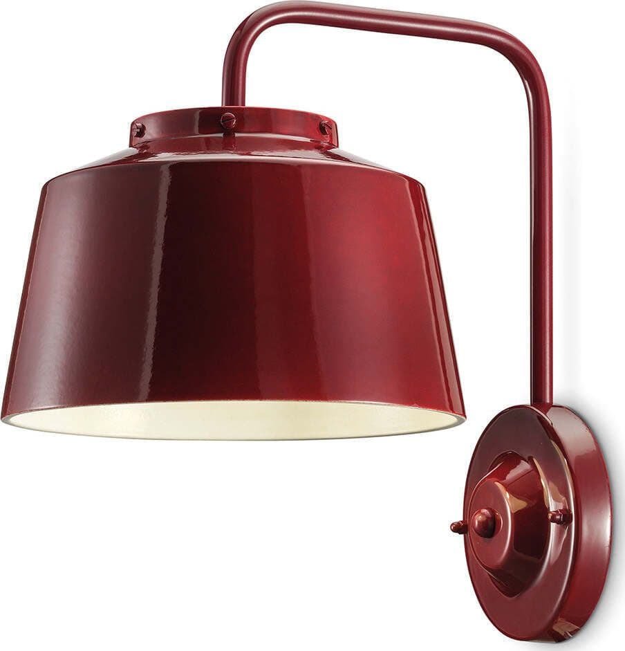 Applique-Vintage-50'S-Ferro-E-Ceramica-Bordeaux-1-Luce-E27