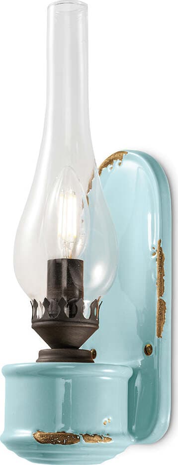 Applique-Vintage-Candela-Ceramica-Azzurra-1-Luce-E14