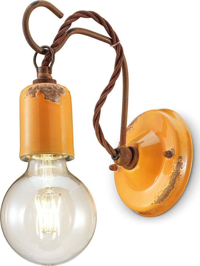 Applique-Vintage-Ceramica-Gialla-Con-Filamento-1-Luce-E27