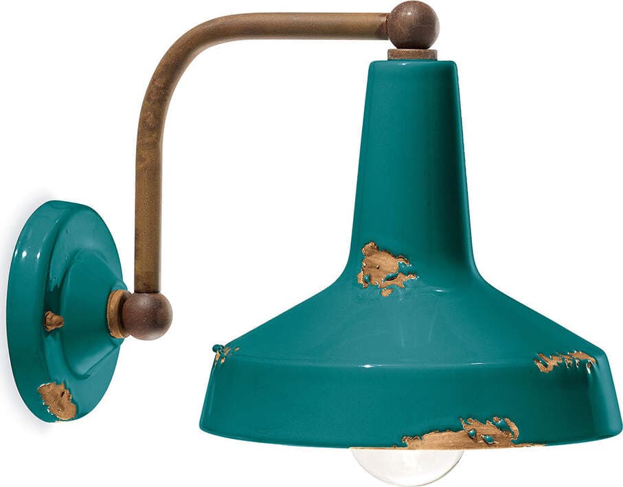 Applique-Vintage-Ceramica-Verde-Curva-1-Luce-E27