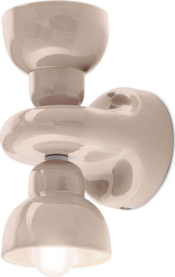 Applique-Vintage-Decò-Berimbau-Ceramica-Grigio-Sabbia-2-Luci-E14