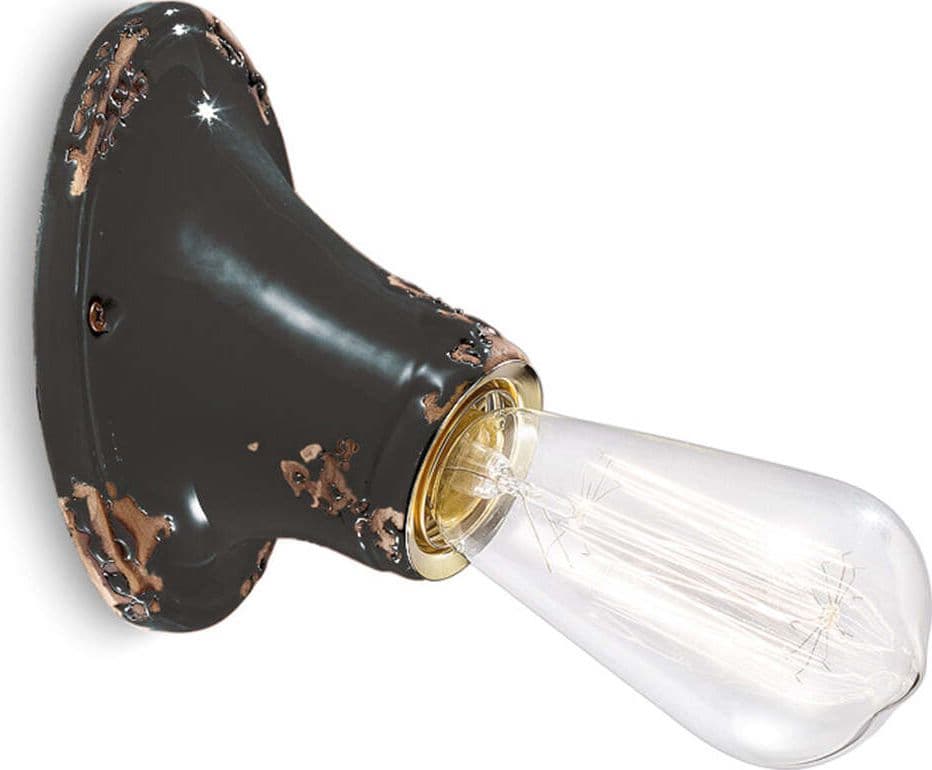 Applique-Vintage-Senza-Diffusore-Ceramica-Nero-1-Luce-E27