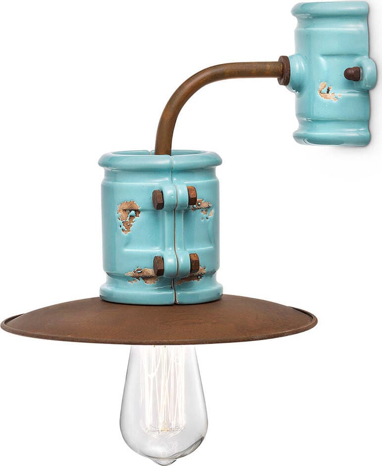 Applique-Vintage-Urban-Ferro-E-Ceramica-Azzurro-1-Luce-E27-25Cm