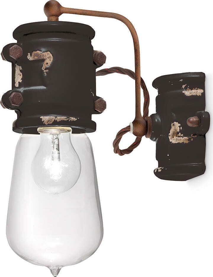 Applique-Vintage-Urban-Ferro-E-Ceramica-Nero-1-Luce-E27-22Cm