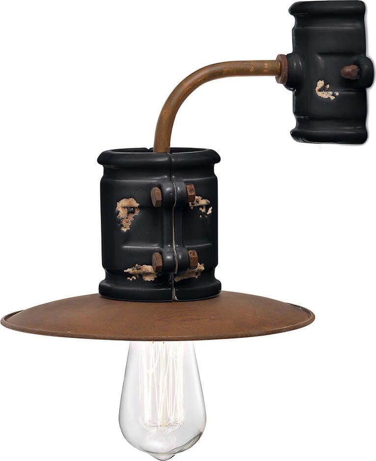 Applique-Vintage-Urban-Ferro-E-Ceramica-Nero-1-Luce-E27-25Cm