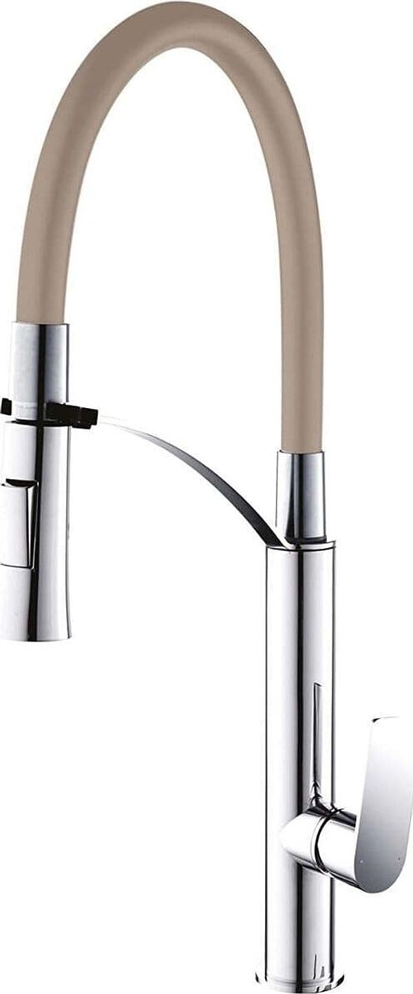 AQUAE-MASIDEF---LAVELLO-CUCINA-MOD.MIX-GREG-CROMATO-CANNA-IN-GOMMA-COLOR-TORTORA
