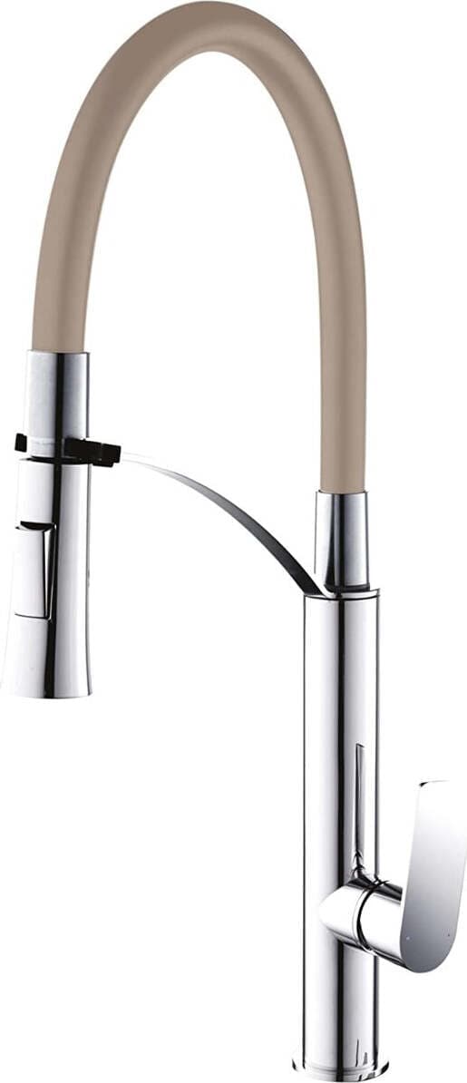 AQUAE-MASIDEF---LAVELLO-CUCINA-MOD.MIX-GREG-CROMATO-CANNA-IN-GOMMA-COLOR-TORTORA