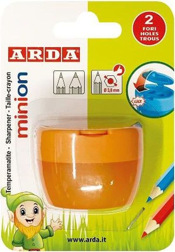 Arda-Temperamatite-Doppio-Foro-con-Ferbatoio-Minion-Assortito