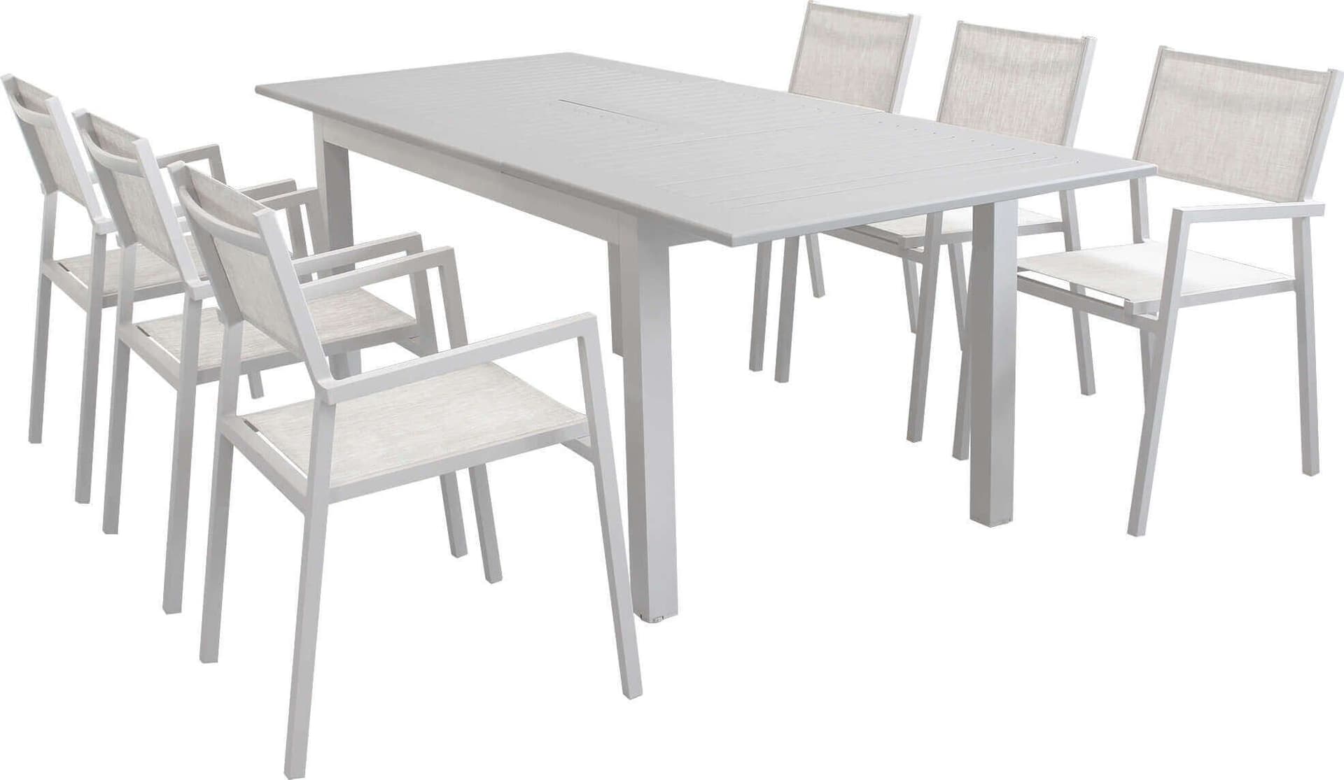 ARGENTUM---set-tavolo-da-giardino-allungabile-150/210x90-compreso-di-6-poltrone-in-alluminio-Tortora-Milani-Home