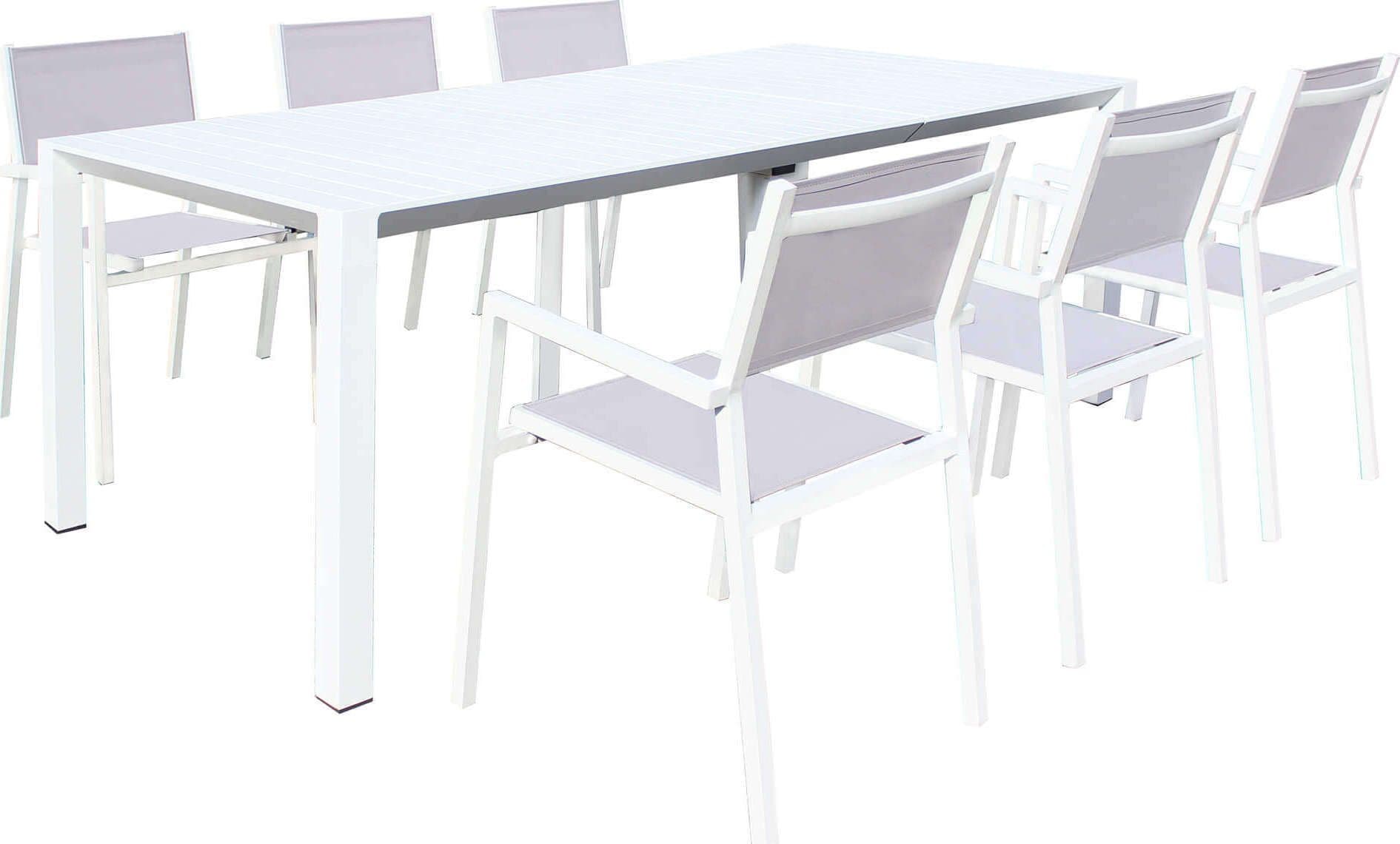 ARIZONA---set-tavolo-in-alluminio-cm-85-x-51,50/104/156/208/260-x-74-h-con-6-sedute-Bianco-Milani-Home