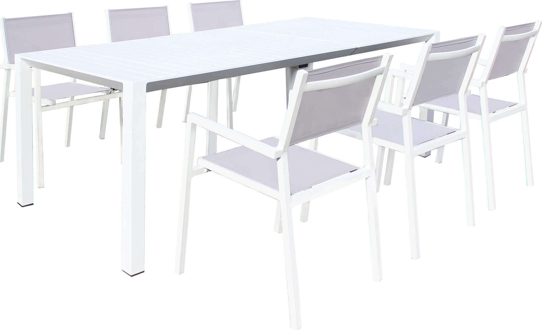ARIZONA---set-tavolo-in-alluminio-cm-85-x-51,50/104/156/208/260-x-74-h-con-6-sedute-Bianco-Milani-Home