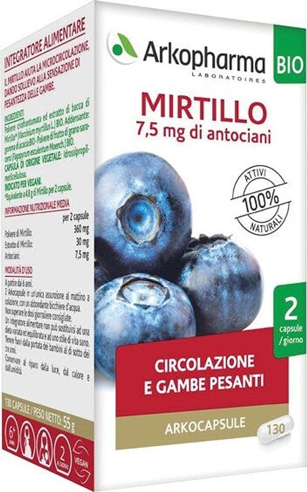 ARKOCAPSULE® MIRTILLO BIO integratore alimentare 130 capsule Arkopharma