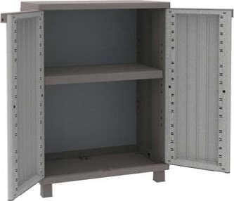 Armadietto JWood 68 - 2 ante - PPL - effetto legno - 68x37 5x91 5 cm - grigio tortora - Terry Fai da te/Organizzazione casa e magazzini/Armadietti metallici Eurocartuccia - Pavullo, Commerciovirtuoso.it