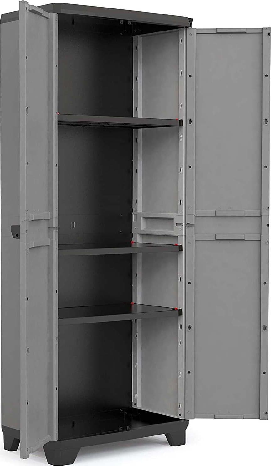 Armadio Alto Stilo Tutto Piani Keter 68x39x173 Cm Armadio Con Scaffali Regolabili Max 15 Kg Giardino e giardinaggio/Organizzazione esterni e alloggiamento/Armadietti e credenze Ferus - Montoro, Commerciovirtuoso.it