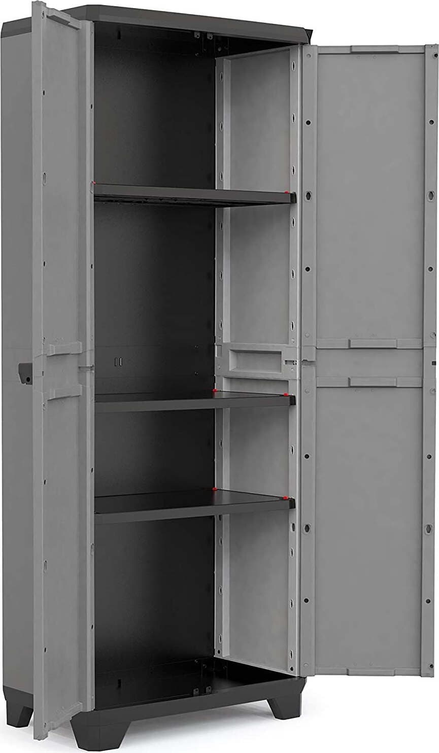 Armadio Alto Stilo Tutto Piani Keter 68x39x173 Cm Armadio Con Scaffali Regolabili Max 15 Kg Giardino e giardinaggio/Organizzazione esterni e alloggiamento/Armadietti e credenze Ferus - Montoro, Commerciovirtuoso.it