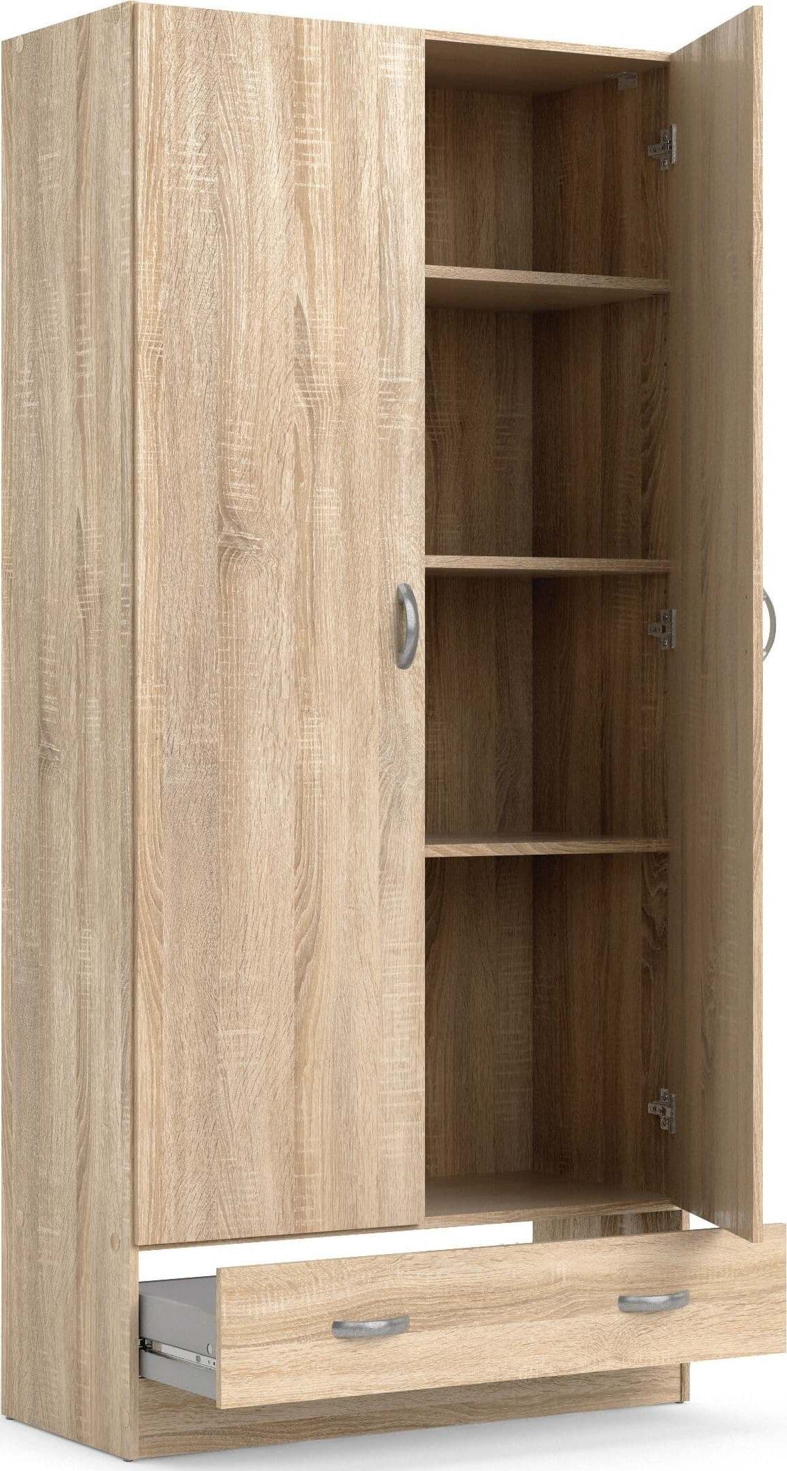 Armadio Focus 2 Ante 1 Cassetto 79x35x170 Cm Rovere Armadio Da Camera Casa e cucina/Arredamento/Camera da letto/Armadi Ferus - Montoro, Commerciovirtuoso.it