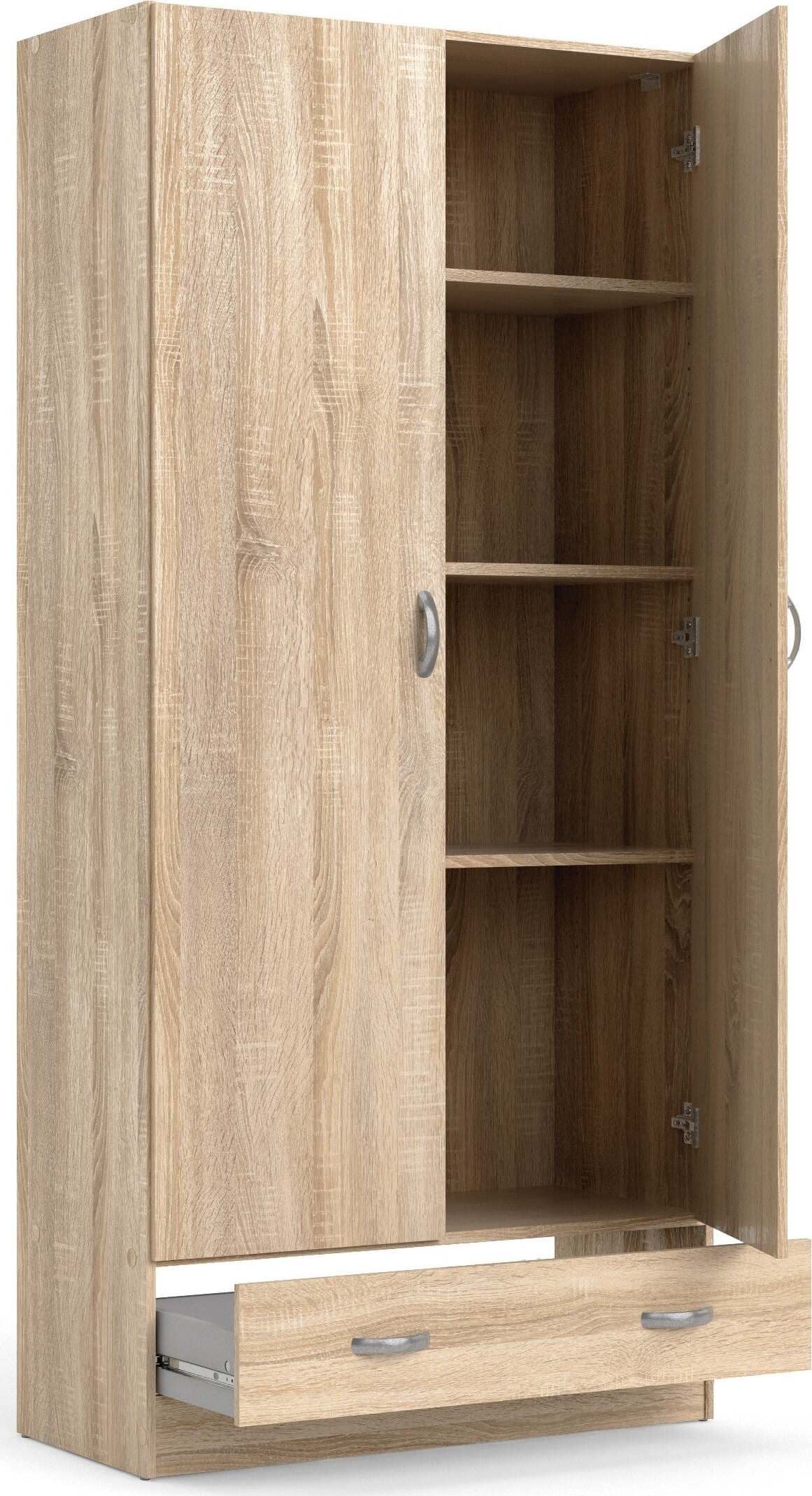 Armadio Focus 2 Ante 1 Cassetto 79x35x170 Cm Rovere Armadio Da Camera Casa e cucina/Arredamento/Camera da letto/Armadi Ferus - Montoro, Commerciovirtuoso.it