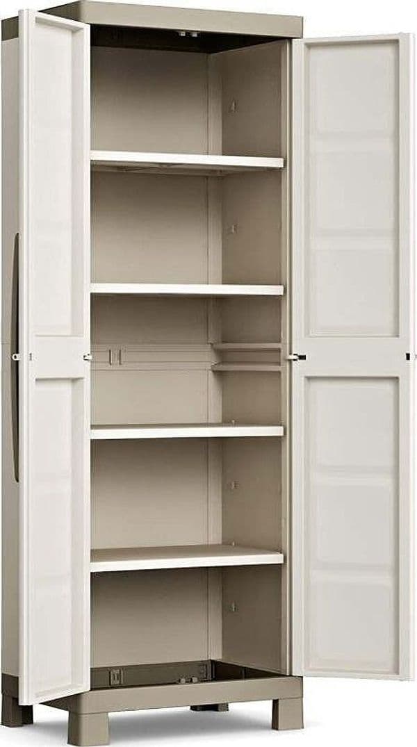 Armadio Impermeabile Beige Chiaro Esterno Interno Armadio Lavanderia Giardino 4 Ripiani Alto Excellence Beige Keter 45x65x 82 cm Giardino e giardinaggio/Arredamento da giardino e accessori/Armadietti e credenze Ferus - Montoro, Commerciovirtuoso.it