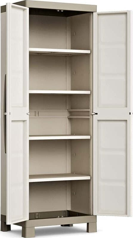 Armadio Impermeabile Beige Chiaro Esterno Interno Armadio Lavanderia Giardino 4 Ripiani Alto Excellence Beige Keter 45x65x 82 cm Giardino e giardinaggio/Arredamento da giardino e accessori/Armadietti e credenze Ferus - Montoro, Commerciovirtuoso.it