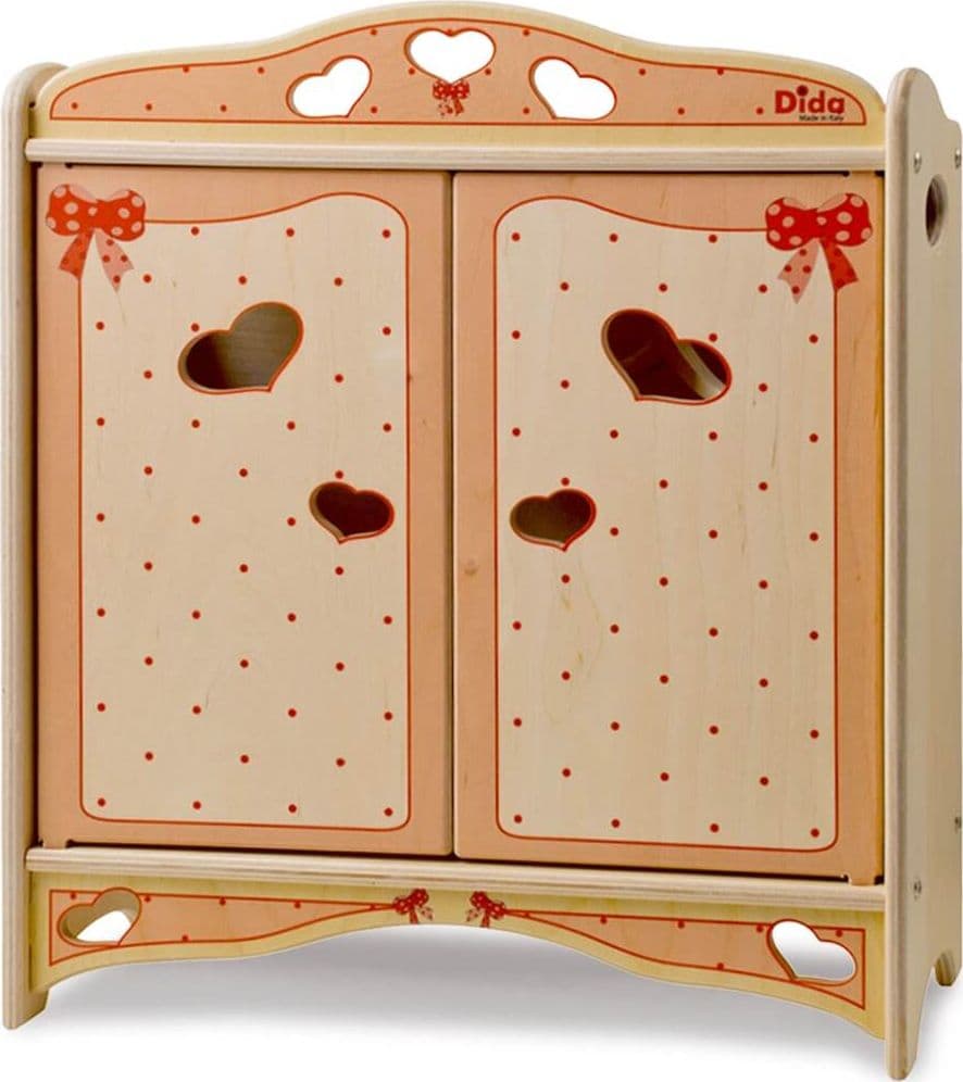 Armadio Per Bambole - Fiocco in Legno Gioco per Bambine Dida