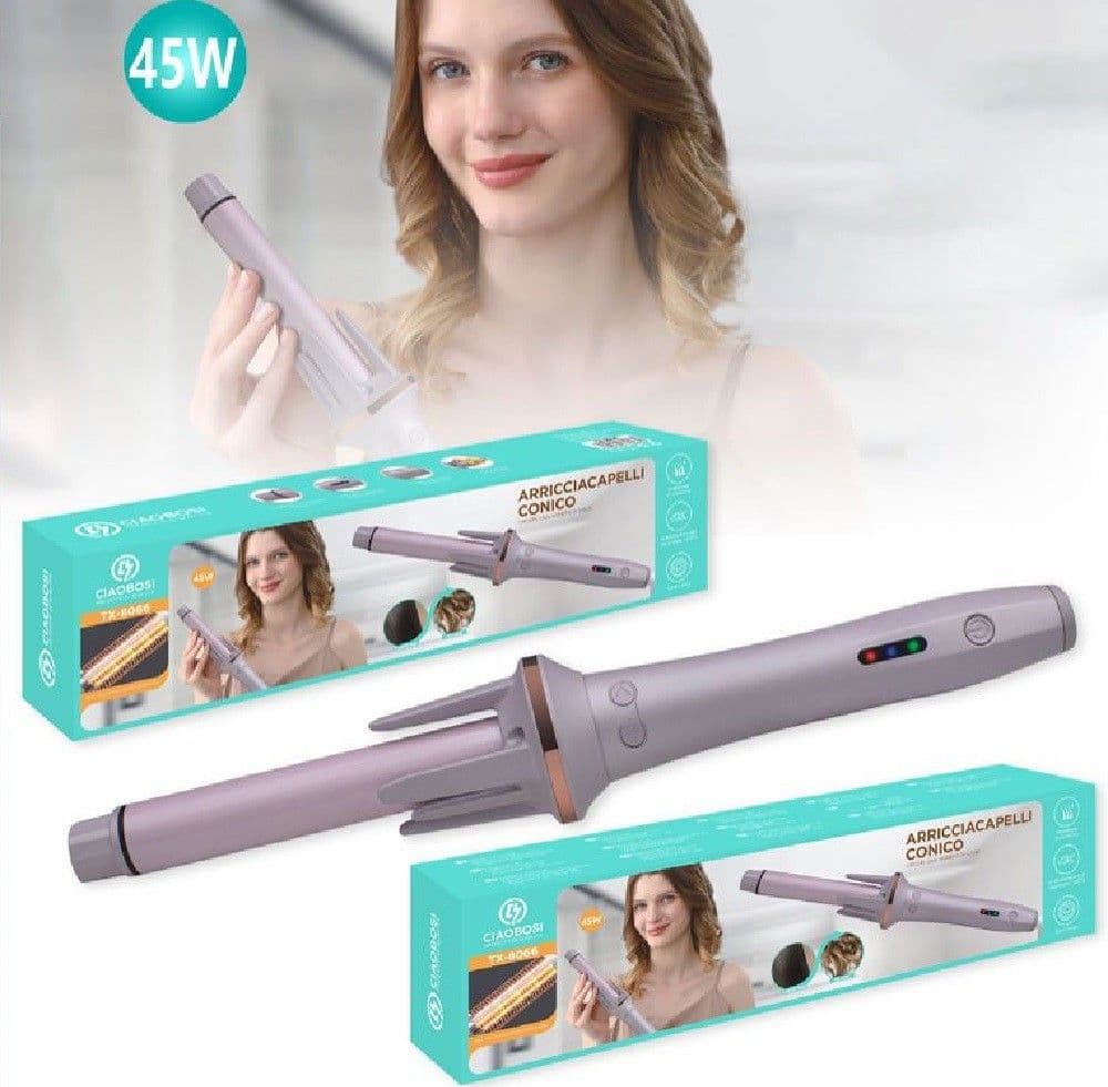 Arricciacapelli Conico Automatico Spazzola Rotante Ricci Onde Boccoli 45w Tx-8066 Bellezza/Cura dei capelli/Strumenti per lo styling/Arricciacapelli Trade Shop italia - Napoli, Commerciovirtuoso.it