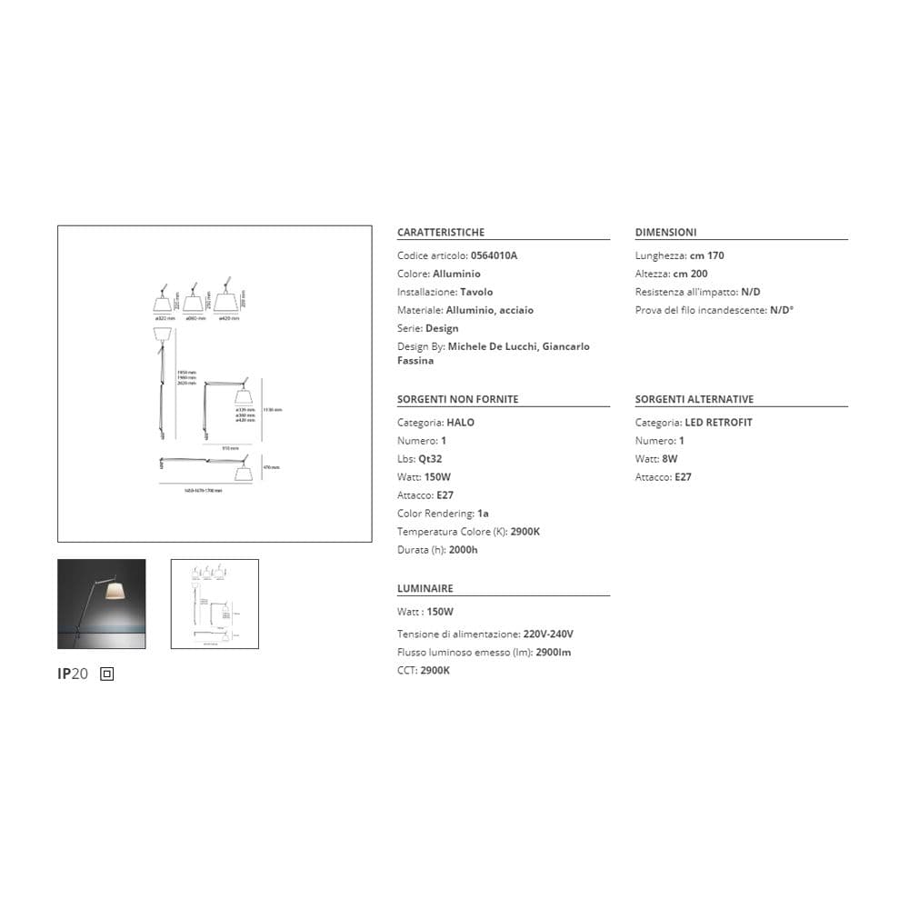Artemide Tolomeo Mega Tavolo in Lampade da tavolo e abat-jour Brilla Luce - Sarzana, commercioVirtuoso.it