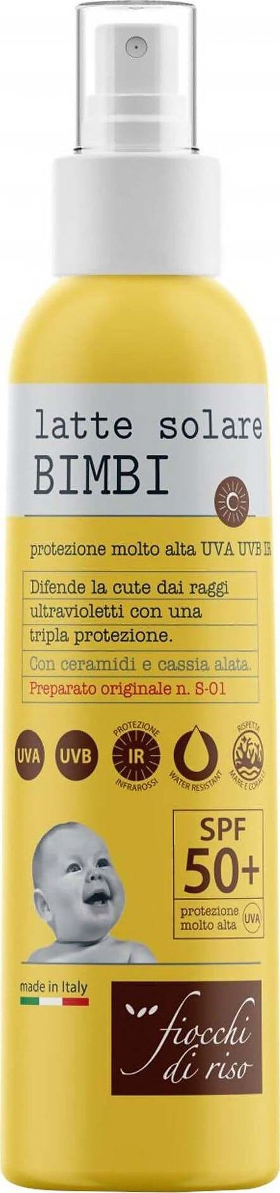 Artsana Fiocchi Di Riso Latte Solare Bimbi 50+ 140 Ml Spray Crema Solare SFP 50+ Bambini e Neonati Bellezza/Cura della pelle/Protezione solare e abbronzatura/Protezione solare/Protezione solare corpo Sanitaria Gioia del Bimbo - Villa San Giovanni, Commerciovirtuoso.it