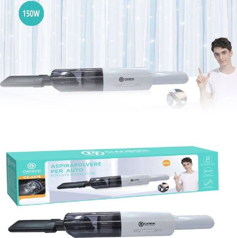 Aspirapolvere Senza Fili Casa Auto Ricaricabile Usb 150w Dc7.4v Pulizia Cx-8375 Casa e cucina/Aspirapolvere e pulizia di pavimenti e finestre/Aspirapolvere/Aspirabriciole e aspirapolvere portatili Trade Shop italia - Napoli, Commerciovirtuoso.it
