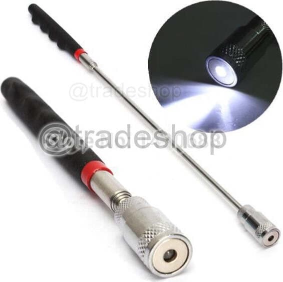 ASTA TELESCOPICA CON MAGNETE LUCE LED CALAMITA RACCOGLI OGGETTI ESTENSIBILE 10LB