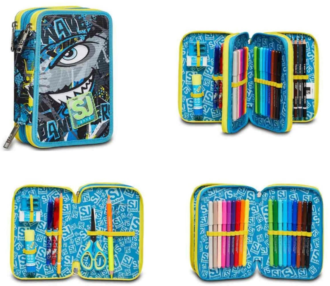 Astuccio 3 zip sj gang boy - sharken in Astucci Cartoleria Deja Vu - Crotone, commercioVirtuoso.it