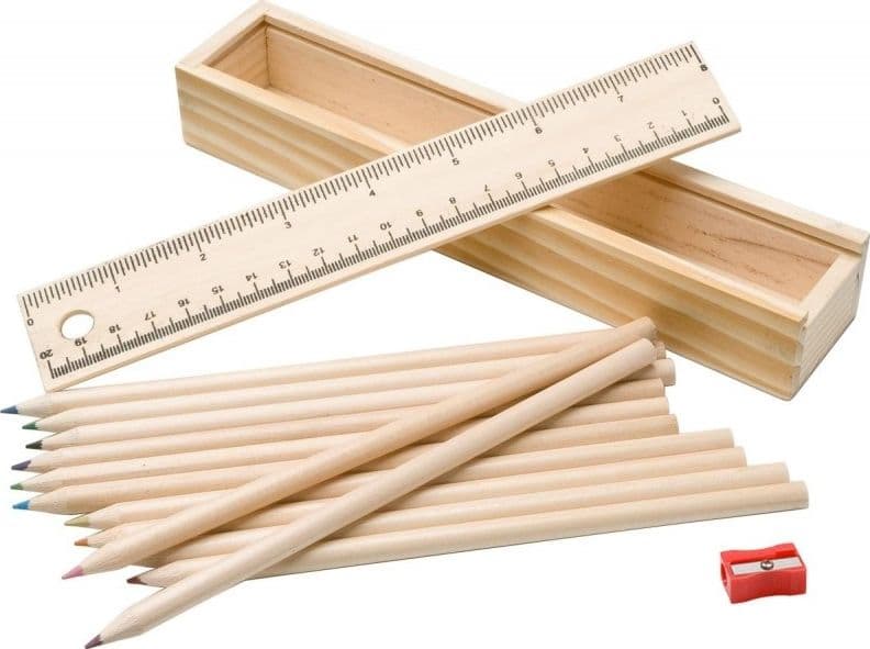 ASTUCCIO IN LEGNO CON 12 PASTELLI COLORATI TEMPERINO RIGHELLO RIGA PORTAPASTELLI Cancelleria e prodotti per ufficio/Scuola e materiale didattico/Materiale scolastico/Cartelle e zaini per la scuola/Astucci Trade Shop italia - Napoli, Commerciovirtuoso.it