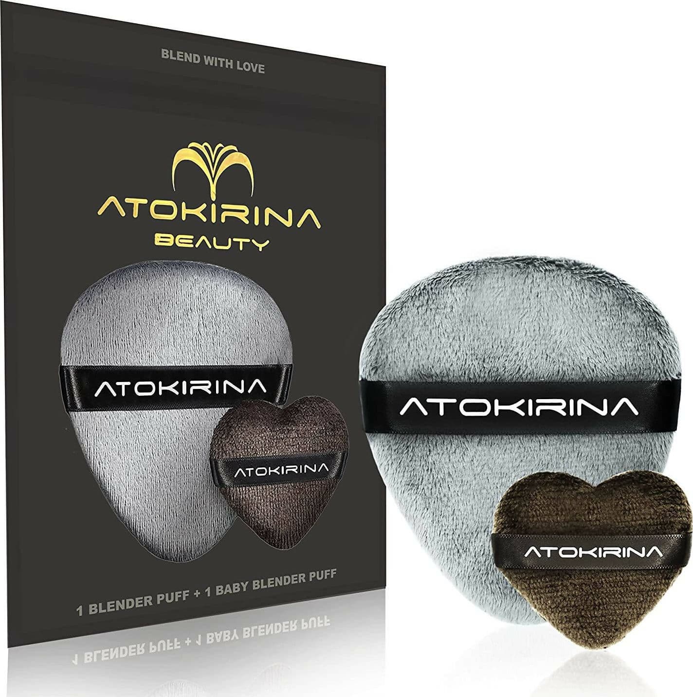 Atokirina Blender Puff 2.0 Beauty Blender 2x Applicatori per Trucco Fondotinta per Make-Up Perfetti Set Professionale Bellezza No Latex Tessuto Super Morbido Bordi Soft Atokirina Beauty