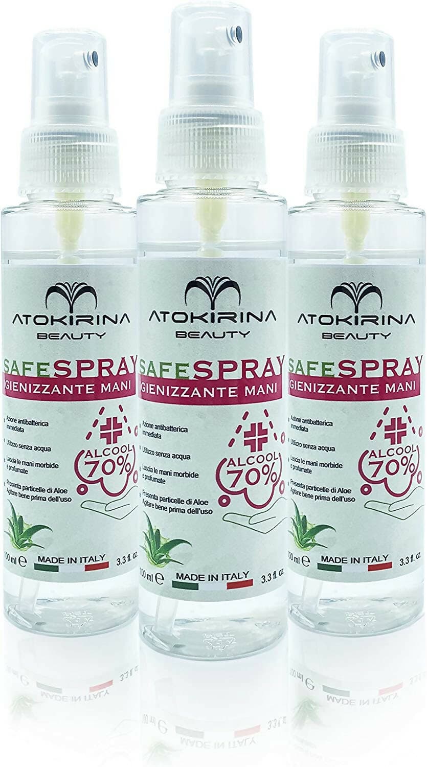 Atokirina Safespray Igienizzante Mani E Superfici 70% Alcool Con Aloe Vera Agisce Rapidamente Senza Risciacquo Antibatterico Protegge Da Virus E Batteri in Disinfettanti per le mani Cattac Shop - Roncadelle, commercioVirtuoso.it