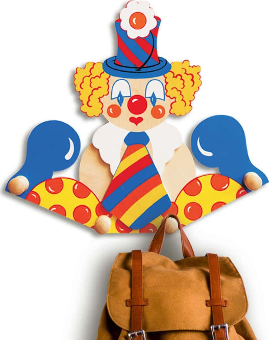Attaccapanni – Clown Con La Cravatta Da Muro per Cameretta Bambini Dida