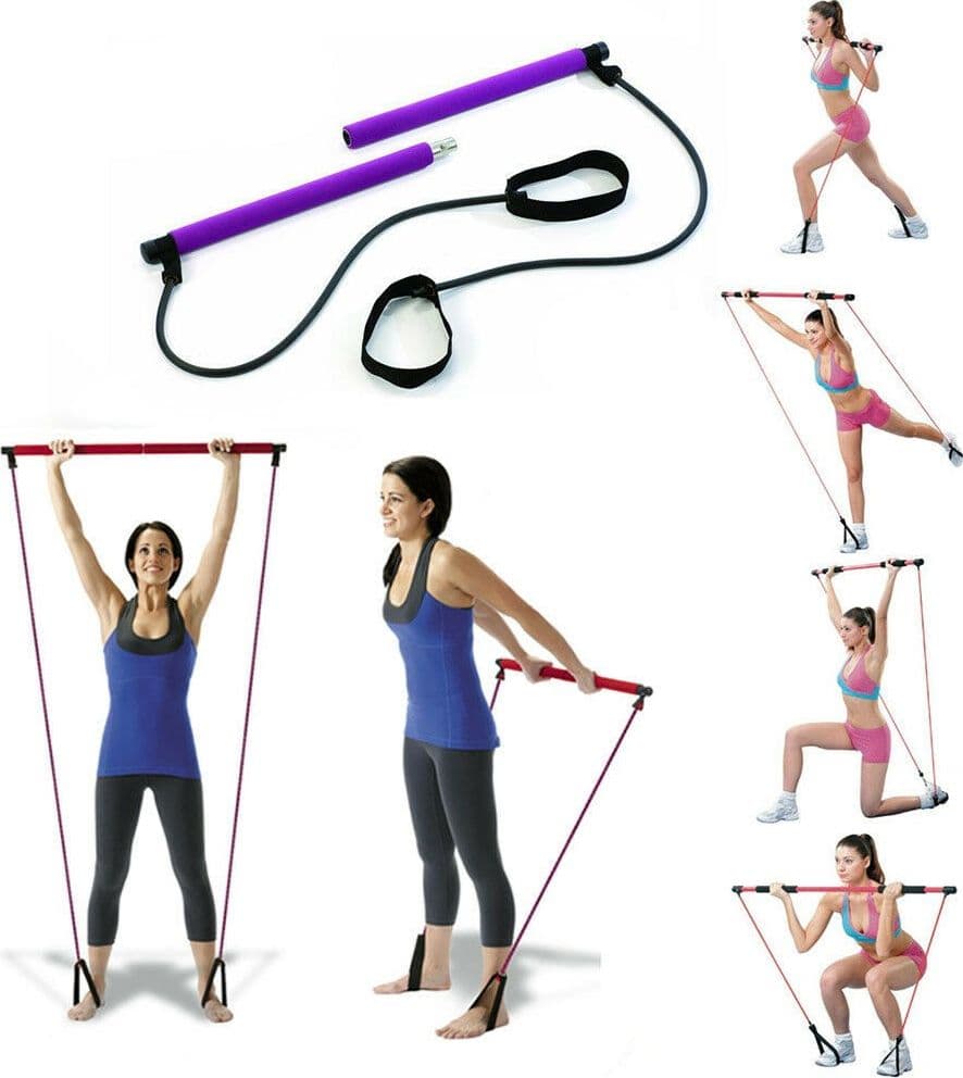 ATTREZZO ELASTICO LONG ESERCIZI BRACCIA RESISTENZA PILATES CORDA ELASTICA
