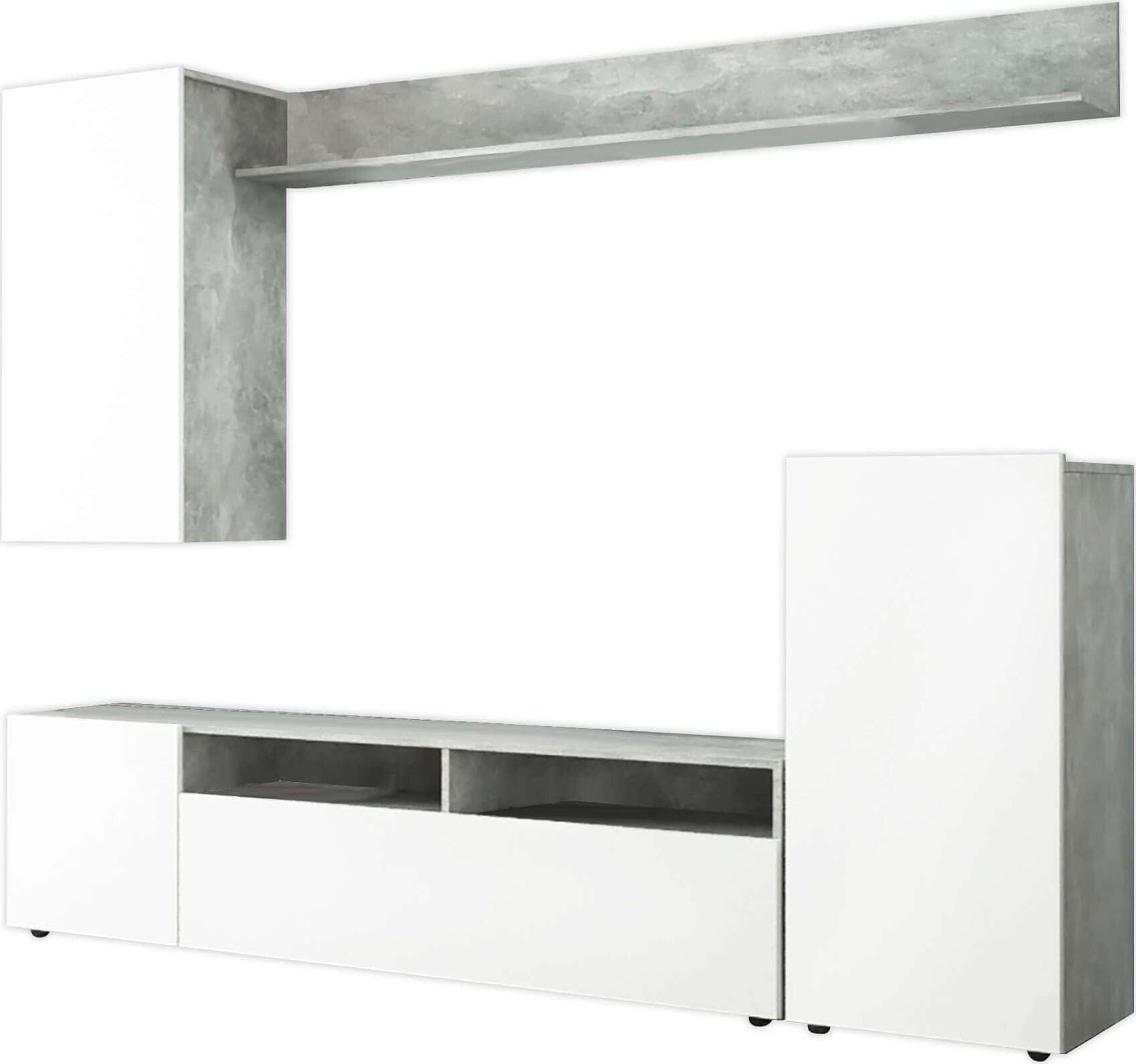 AURELIO---parete-attrezzata-soggiorno-210x36,5x170-h-Bianco-Milani-Home