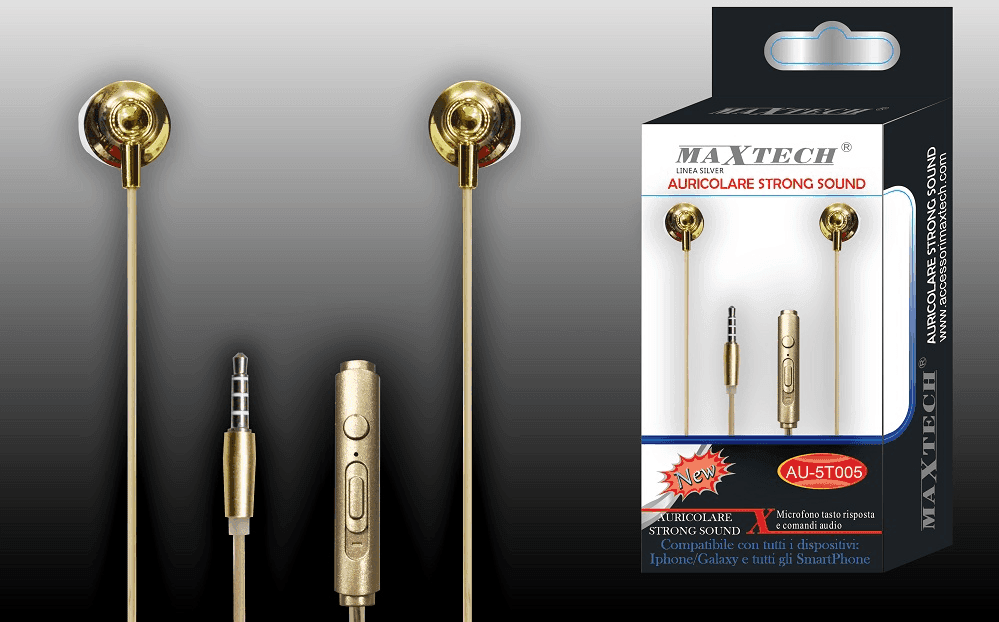 Auricolari Cuffie Musica Con Microfono Per Cellulari Smartphone Jack Maxtech Au-5t005 Cuffie e Auricolari Trade Shop italia - Napoli, Commerciovirtuoso.it