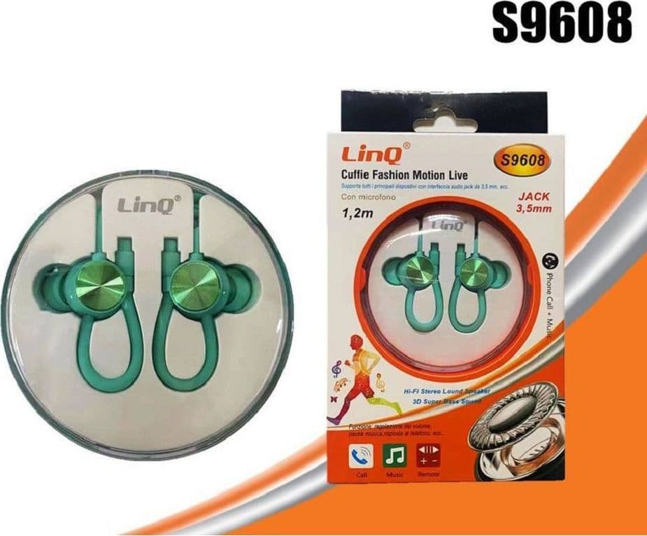 Auricolari Cuffie S9608 Con Microfono Fashion Motion Live Sport Jack 3.5mm 1.2mt Elettronica/Cuffie auricolari e accessori/Cuffie/Cuffie In-Ear Trade Shop italia - Napoli, Commerciovirtuoso.it