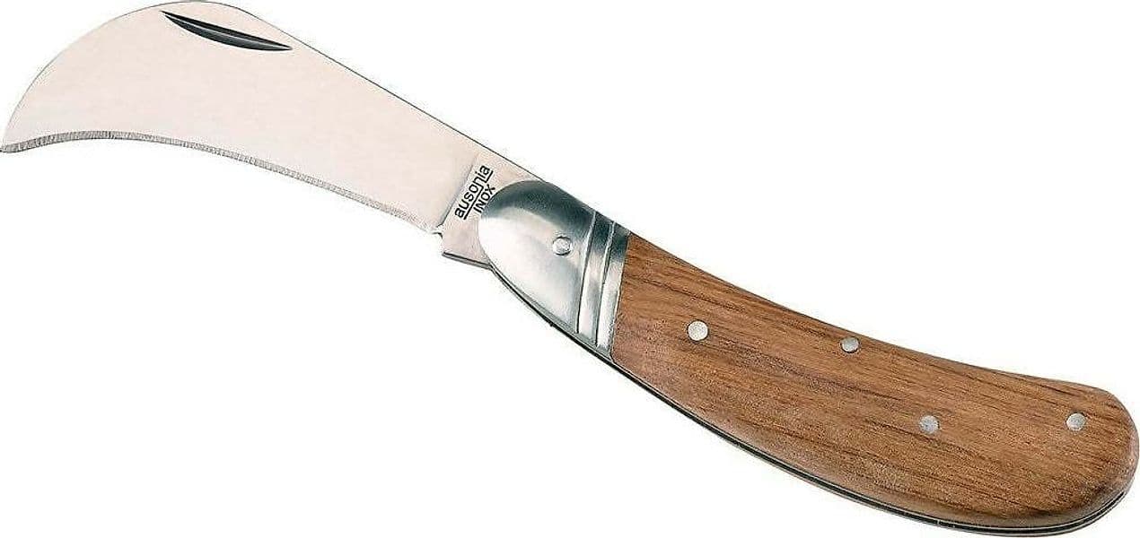 Ausonia - 33125 Coltello Tipo Roncola Chiudibile Da Innesto Cm 17 Con Manico Legno Sapelli Made In Italy in Coltelli da giardino Ausonia - Maniago, commercioVirtuoso.it