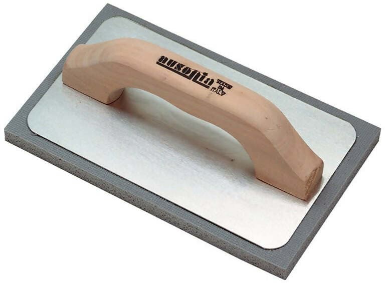 Ausonia - 42060 Frattazzo Frattone Gommaspugna Professionale Made In Italy Cm 21X14 Con Manico In Legno E Base In Alluminio in Cazzuole di finitura Ausonia - Maniago, commercioVirtuoso.it