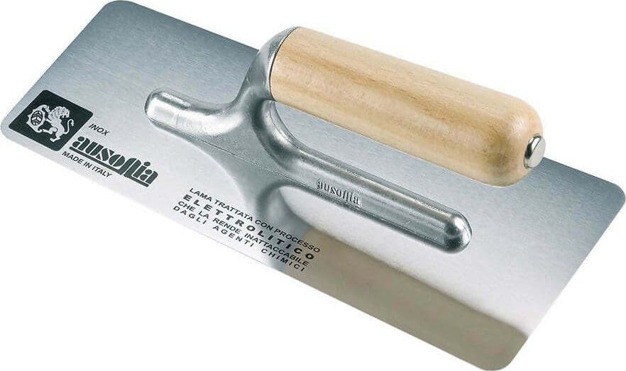 Ausonia - 42171 Frattazzo Frattone Professionale Made In Italy Con Lama In Acciaio Inox 20X08 Trapeizodale Lucida E Manico in Legno in Cazzuole di finitura Ausonia - Maniago, commercioVirtuoso.it