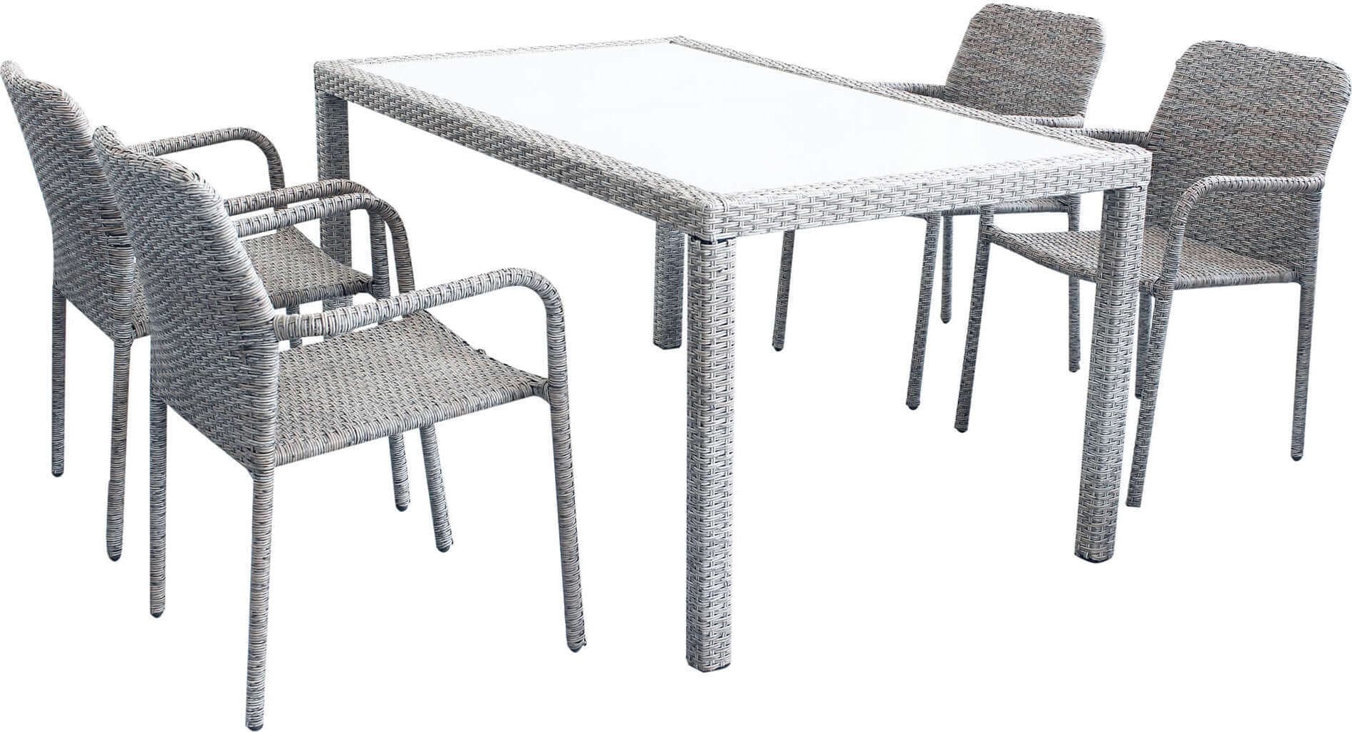 AXONA---set-tavolo-in-wicker-cm-150x90-con-4-sedute-Grigio-chiaro-Milani-Home