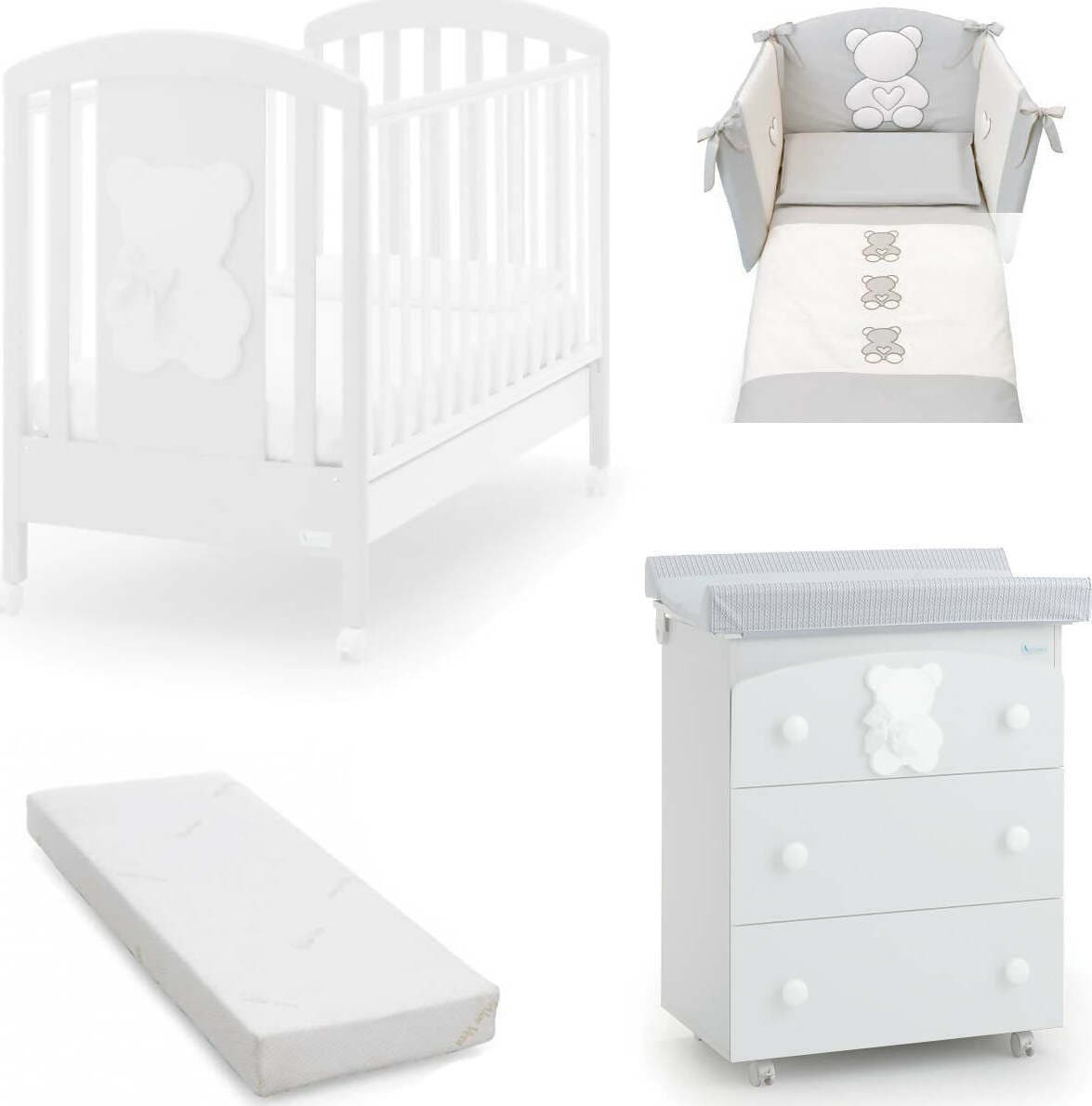 Azzurra Design Lettino Neonati Funky + Fasciatoio Bagnetto Vaschetta Anatomica + Completo Lettino Piumone + Materasso In Omaggio Casa e cucina/Arredamento/Cameretta bambini/Lettini per neonati e bambini/Lettini con sbarre Mondo Bimbo - Bagnara Calabra, Commerciovirtuoso.it